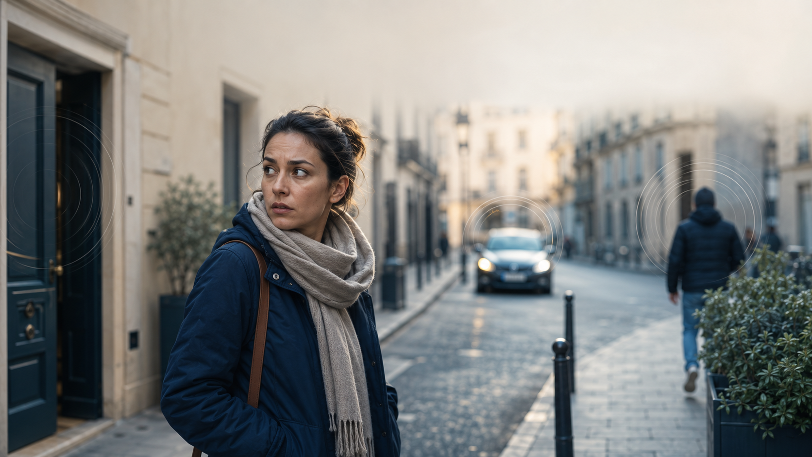Pourquoi un traumatisme provoque-t-il de l'hypervigilance ? Illustration d'une personne en état d'alerte permanent après un traumatisme psychologique.